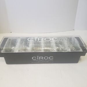 Ciroc Bar Caddy Condiment Fruit Tray Garnish Station Six Compartments Black New
